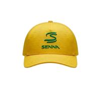 Ayrton Senna F1 Debossed Curved Peak Hat, Yellow, One size