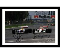 Ayrton Senna & Nigel Mansell - F1 Formula One Autograph Signed & Framed Photo Display