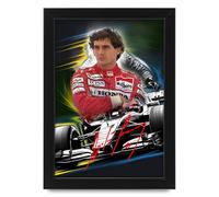 Ayrton Senna Poster Print - Limited Edition Autograph Fan Gift - Collectible Memorabilia Merchandise (Framed A3 (30x40cm))
