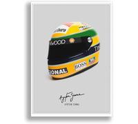 Ayrton Senna signed photo F1 legend helmet poster print autograph framed display memorabilia gift (A3 Poster Only, Ayrton)