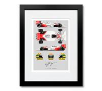 Ayrton Senna signed photo F1 legend helmet poster print autograph framed display memorabilia gift (Car Black Framed & Mounted)