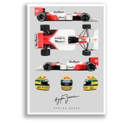 Ayrton Senna signed photo F1 legend helmet poster print autograph framed display memorabilia gift (Car A3 Poster Only)