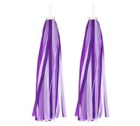 Aysatogc 1 Pair Bike Streamers, Bike Tassels Handlebar Streamers Bikes Accessories Handle Bar Grips Accessories Scooter Bicycle (Purple White)