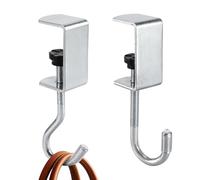 Aysatogc 2PCS Desk Mount Bag Holder Hook, Desk Hook with Adjustable Arm Clamp Under Table Handbag Hanger Purse Hooks Portable Clamp-On Backpack Hanger for Table, Under Counter(Silver)