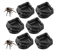 Aysatogc 6 Pcs Spider Micro Water Bowl, Mini Resin Dish Tiny Bowl Enclosure Accessories for Tarantula, Spider, Hermit Crab, Millipede, Tiny Reptile (1.65" D, 0.59" H)