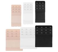 Aysatogc 6PCS Bra Extenders 3 Hook,4 Hook,Women Elastic Extensions Bra Lady’s Breathing Room Stretchy Brasier Extension Strap Soft & Comfortable (Black White Skin)