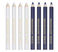 Aysatogc 8PCS Fabric Pencils for Sewing, White and Blue Water Soluble Sewing Fabric Maker White Marking Pencils Tailors Chalk for Tailors, Quilting, Dressmaker & DIY Crafts