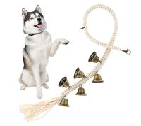 Aysatogc Dog Puppy Potty Training DoorBells, Dog Door Bell Ring to Go Potty Adjustable Puppy Train Bells for Dogs Training Puppies Essentials Accessories for Small Medium Large Dogs Beige