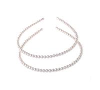 Aysekone 2 Pack Imitation Pearl Headband for Women Wedding Bridal Hair Hoop White