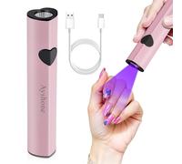 Ayshone Handheld UV Light for Gel Nails,Cordless UV LED Nail Lamp for Curing Gel Polish,Rechargeable 8X-Faster USB Nail Dryer for Fast Curing (Pink)