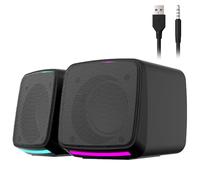 Aysoi PC Speakers, USB Powered Speaker Set, Jack AUX 3.5mm,Portable Mini Speaker for Laptop Smartphones MAC, Colorful RGB Lights