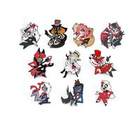 AYSSYREE Hasbin Hotel Character Pin Set, 10 Pieces, Anime Merch Stylized Figures for Decor (Pin-10P), Medium, PXX24-539