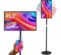 AYSTekMann 15.6'' Digital Signage Display Indoor Interactive LCD Touch Screen Commercial Advertising Kiosk Smart Video Media Player Ultra Thin 5G WiFi All in One 4GB+64GB Android 11 Capacitive