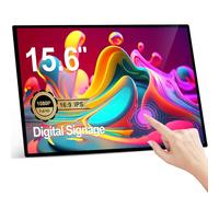 AYSTekMann 15.6" Digital Signage Displays 10000 mAh Capacitive Touch Screen Advertising Display with HDMI-in, All in One LCD Commercial Monitor Player with Android 11(2+32GB)