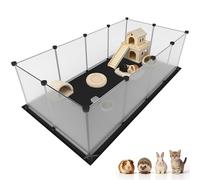 Aystkniet Guinea Pig Cage with Waterproof Bottom, 122CMx60CMx40CM Semi-Transparent Small Animal Playpen for Turtle, Hedgehog, Puppy, Kitten Gerbil, Rabbit Run Pet Fence for Indoor and Outdoor