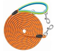 Aystkniet Reflective Training Leads for Dogs, 5M / 10M / 15M / 20M / 30M Long Line Dog Lead with Double Clip and Soft Rubber Handle, Strong Recall Training Leash for Small Medium and Large Dogs