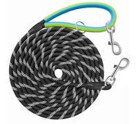 Aystkniet Reflective Training Leads for Dogs, 5M / 10M / 15M / 20M / 30M Long Line Dog Lead with Double Clip and Soft Rubber Handle, Strong Recall Training Leash for Small Medium and Large Dogs