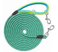 Aystkniet Reflective Training Leads for Dogs, 5M / 10M / 15M / 20M / 30M Long Line Dog Lead with Double Clip and Soft Rubber Handle, Strong Recall Training Leash for Small Medium and Large Dogs