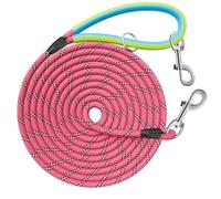 Aystkniet Reflective Training Leads for Dogs, 5M / 10M / 15M / 20M / 30M Long Line Dog Lead with Double Clip and Soft Rubber Handle, Strong Recall Training Leash for Small Medium and Large Dogs