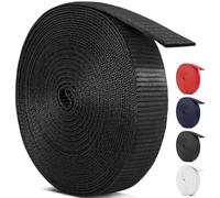 Aystkniet Webbing, 25mm Polypropylene Webbing Strap, Black, 46M