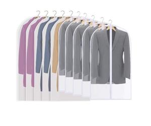 AYSUM 10 Pack Garment Bags 60 x 140cm/60 x 100cm, Breathable Suit Bag Covers with Zip, Waterproof Moth Proof Dress Bag Covers, Clothes Cover Protector Bags for Wardrobe Storage and Travel