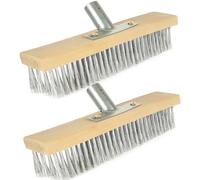 AYSUM 2Pack 12" Wire Broom Head Heavy Duty Steel Yard Sweeping Brush, Sweeping Deck Scrub for Decking, Paving, Patio, Paths, Drives