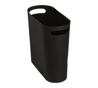 AYSUM 2Pack 12L Slim Waste Basket Plastic Trash Can Small Plastic Bin Slim Garbage Container Bin with Handle for Home Kitchen Bathroom Bedroom Office, Black (2x Black)