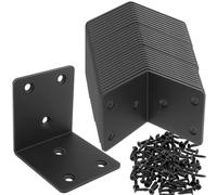 AYSUM 30Pcs Black Angle Bracket 1.5"x1.5"x1.5", Stainless Steel L Brackets for Wood, Heavy Duty Corner Brackets Metal Corner Brace for Bed Furniture Bookshelf