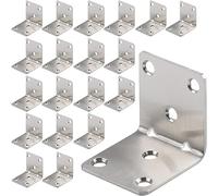AYSUM Corner Bracket, 20 Pack Heavy Duty Iron Angle Brace, 40 x 40mm L-Shaped Brackets, Bracket Fastener, Metal Steel Brackets for Wood, Fixing Furniture Fastener Hardware, Silver