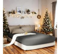 AYSW Extra Deep 16"(40 cm) King Size Bedding Fitted Sheet Brushed Microfiber Breathable (Grey)