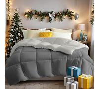 AYSW Warm King Coverless Duvet Comforter and Anti Allergy All Season Dark Grey and Light Grey NO Pillowcases Only Quilt 10.5 Tog Duvet