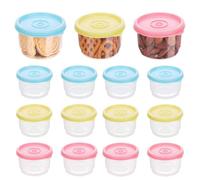 AYSYR 12 PCS Small Food Containers with Lids 160 ml,Yoghurt Pots with Lids PP Material,Plastic Containers Reusable,Snack Pots with Lid Stackable,Food Storage Tins for Microwave Freezer