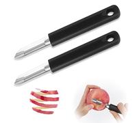 AYSYR 2 PCS Potato Peelers Black,Vegetable Peelers Multifunction,Sharp Stainless Steel Peeler with Non-Slip Hand Grip,Peeler for Vegetables Fruit,Stainless Steel Peelers for Cooking Enthusiasts