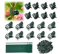 AYSYR 230 PCS Plant Clips,Flower Clips Reusable,con 30 Adjustable Plant Ties,Plant Support Adjustable Easy to Handle,Vines Wall Clip Plant Clips Garden for Plant Stems(Green)