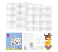 AYSYR Fuse Beads Pegboards Kit - 3 PCS Fuse Bead Boards 5mm,Iron Beads Board Set Includes 3 Hot Stamping Paper,4 Key Ropes and so on,Art Craft Kit for Boys Girls DIY