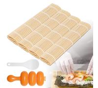 AYSYR Sushi Making Kit for DIY,4 Pcs Sushi Mat mit Spoon und Onigiri Mould,Sushi Rolling Mat Kitchen Accessories Easy to Use,for Beginners and Cooker