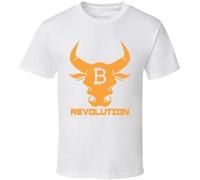 AYTAPUGE Bitcoin Bull Revolution Crypto Funny T Shirt White M