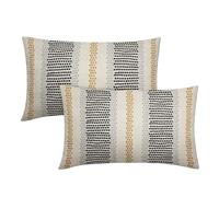 Aytipun Black Yellow Pillow Covers 12x20 Set of 2 Gray Grey Dot Striped Rectangle Decorative Outdoor Pillowcases Boho Rustic Throw Cushion Case Decor for Couch Sofa Bed