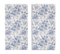 Aytipun Blue Floral Spring Hand Towels for Bathroom Set of 2 Vintage Flowers Botanical Print Cream White Decorative Handtowels Soft Absorbent Seasonal Bath Towel for Home Guest Room Hotel Gym Spa