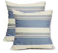 Aytipun Blue Grey Striped Pillow Covers 22x22 Set of 2 Boho Stripe Print Patterned Gray Cream Decorative Spring Summer Outdoor Pillowcases Modern Farmhouse Throw Cushion Case Couch Sofa Bed Decor