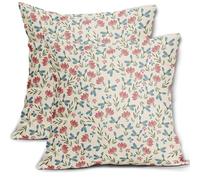 Aytipun Green Pink Blue Floral Pillow Covers 20x20 Set of 2 Vintage Rustic Old Style Cute Small Flower Print Decorative Outdoor Pillowcases Farmhouse Throw Cushion Case Decor for Couch Sofa Bed