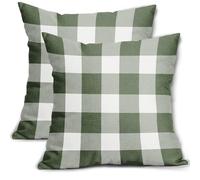 Aytipun Sage Green and White Buffalo Plaid Pillow Covers 18x18 Set of 2 Check Pattern Print Decorative Outdoor Pillowcases Holiday Farmhouse Christmas Checked Throw Cushion Case Couch Sofa Bed Decor
