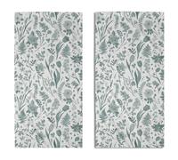 Aytipun Spring Floral Hand Towels for Bathroom Set of 2 Aqua White Flower Leaves Vintage Botanical Print Seasonal Decorative Handtowels Soft Absorbent Bath Towel for Home Guest Room Hotel Gym Spa