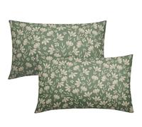 Aytipun Spring Sage Green Pillow Covers 12x20 Set of 2 Vintage Floral Rustic Old Style Cute Flower Print Decorative Outdoor Pillowcases Seasonal Farmhouse Throw Cushion Case Decor for Couch Sofa Bed