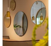 AYTM Circum mirror, clear / grey-brown, Ø 70 cm, glass, wood