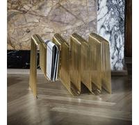 AYTM Curva magazine rack, gold, width 40 cm, steel