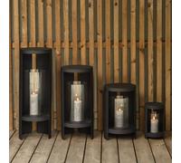 AYTM lantern Ora, black, height 28.2 cm, glass, aluminium