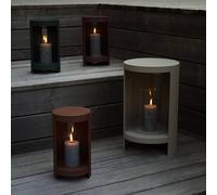 AYTM lantern Ora, dark red, height 28.2 cm, glass, aluminium