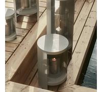 AYTM lantern Ora, grey-brown, height 28.2 cm, glass, aluminium