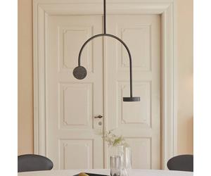 AYTM LED pendant light Grasil, black, marble, height 97 cm